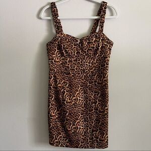 NWOT Zara lepord print dress size small
